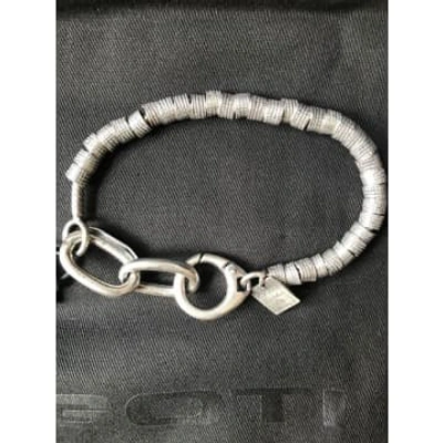 Shop Goti 925 Oxidised Silver Shaped Bracelet Br 1327 In Metallic