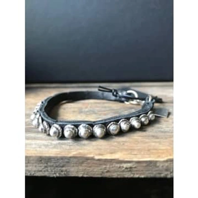 Shop Goti 925 Oxidised Silver Circles Bracelet Br 1112 In Metallic