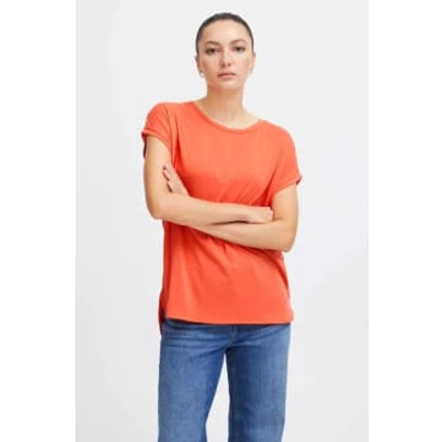 Shop Ichi Like Hot Coral T-shirt In Pink