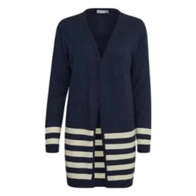 Shop Fransa Melani Cardigan 3 In Navy Blazer Mix In Blue