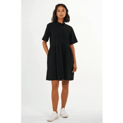 Shop Knowledge Cotton Seersucker Black Jet Shirt Dress
