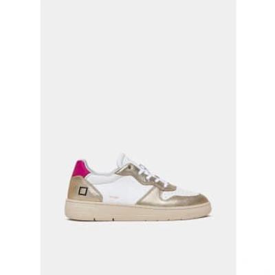 Shop Date . Court Laminated Trainer In White