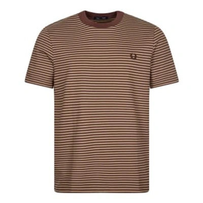 Shop Fred Perry Fine Stripe T-shirt In Grey