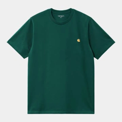 Shop Carhartt T-shirt Chase Dark Chervil / Gold