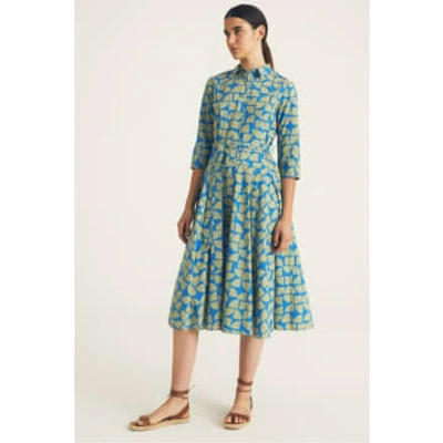 Shop Rosso35 Blue And Green Shirt Dress