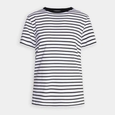 Shop Selected Femme | Striped Organic Cotton T-shirt | Black