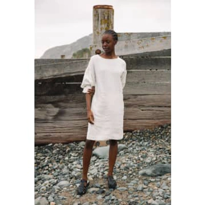 Shop Beaumont Organic Claudia-may Linen Dress In Stone