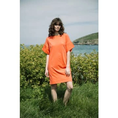 Shop Beaumont Organic Toba Organic Cotton Dress In Coral In Pink