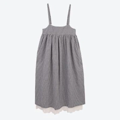 Shop Meadows Cineria Navy Gingham Dress In Blue