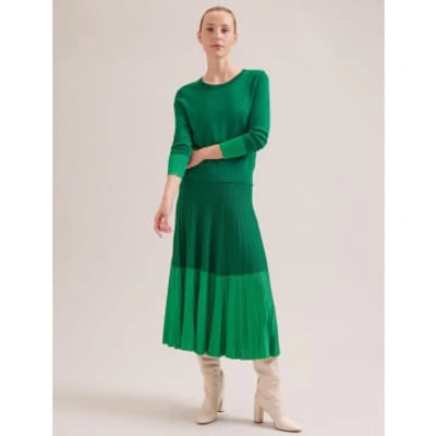 Shop Cefinn Colette Contrast Hem Midi Skirt Col: Emerald Green