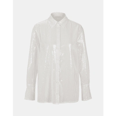 Shop Riani Sequin Button Up Shirt Col: 110 Off White