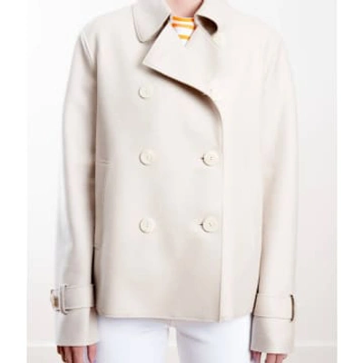 Shop Harris Wharf London Cropped Trench Coat Light Pressed Wool In Neutrals