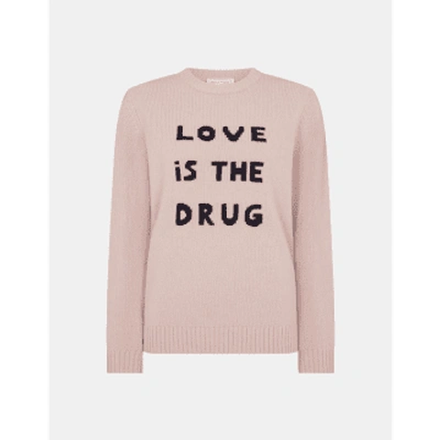 Shop Bella Freud Love Is The Drug Oversized Wool Jumper Size: L, Col: Pink