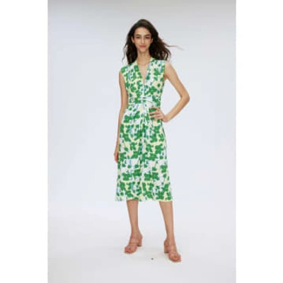 Shop Diane Von Furstenberg Livia Earth Floral V Neck Sleeveless Midi Dress