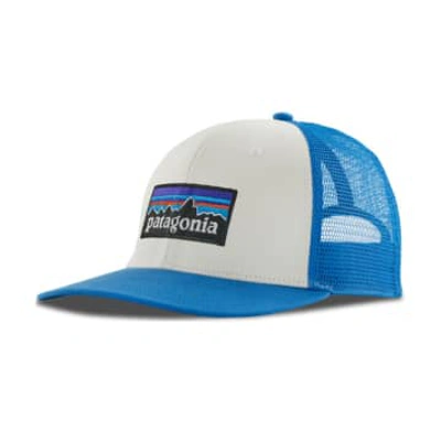 Shop Patagonia Cappello P-6 Logo White/vessel Blue