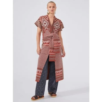 Shop Hayley Menzies Sahara Merino Jacquard Sleeveless Long Cardigan Size: M