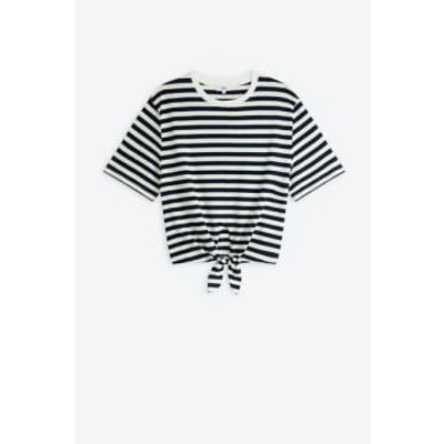 Shop Suncoo Navy Stripe Marloz T-shirt In Blue