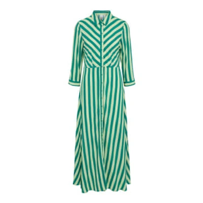Shop Y.a.s. | Savanna Long Shirt Dress In Green