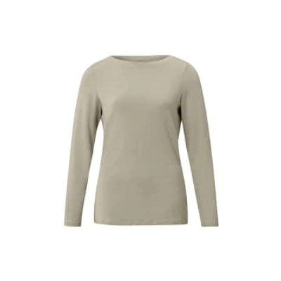 Shop Yaya T-shirt With Boatneck In A Regular Fit In Neturals