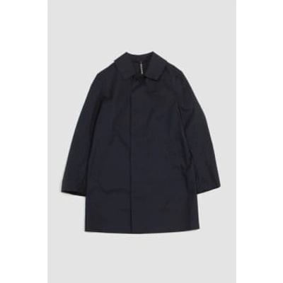 Shop Mackintosh Cambridge Cotton Coat Navy In Blue