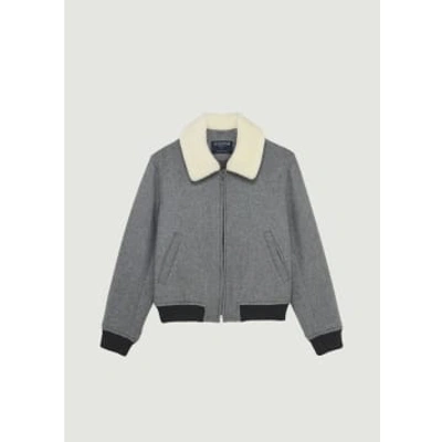 Shop L'exception Paris Wool Sheepskin Collar Jacket Made In France