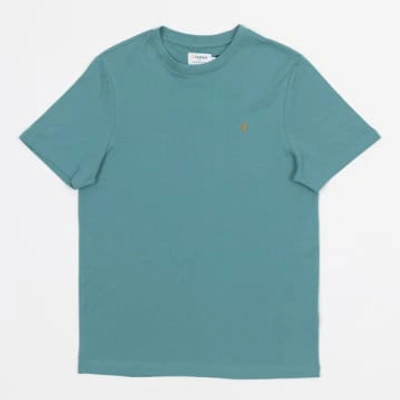 Shop Farah Danny T-shirt In Teal Blue