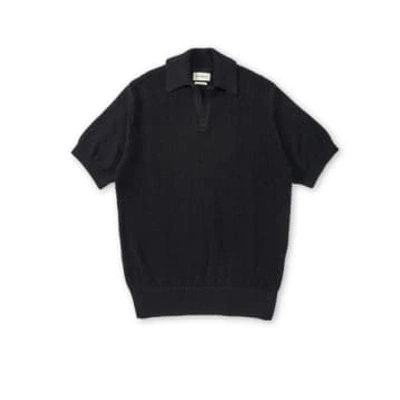 Shop Oliver Spencer Short Sleeve Penhale Polo Shirt Navy In Blue