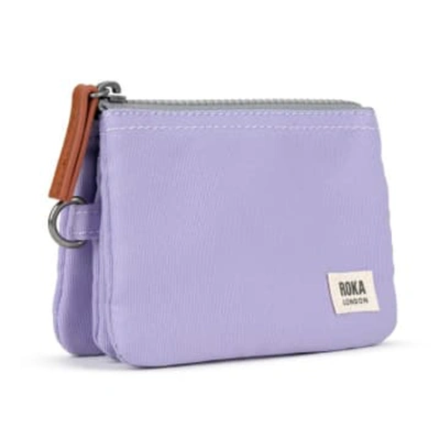 Shop Roka Purse Carnaby Small Recycled Repurposed Sustainable Canvas In Lavender
