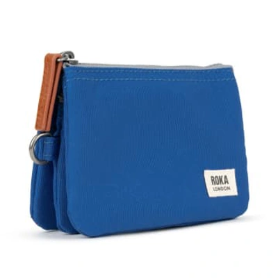 Shop Roka Purse Carnaby Small Recycled Repurposed Sustainable Canvas In Galactic Blue