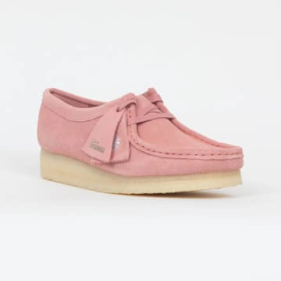 Shop Clarks Originals Womens Wallabee Suede Shoes In Pink