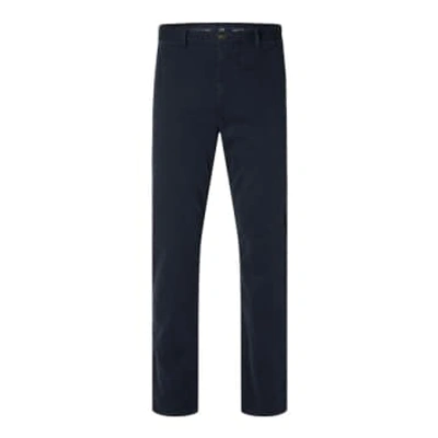 Shop Selected Homme Slh175-slim Greg Dark Navy Trousers In Blue
