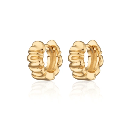 Shop Scream Pretty Scrunchie Huggie Earrings In Gold