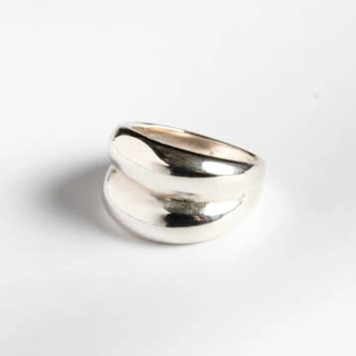 Shop Dlirio Brooklyn Silver Ring In Metallic