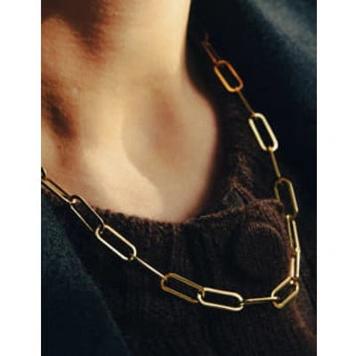 Shop Nordic Muse Chunky Chain Link Necklace In Gold