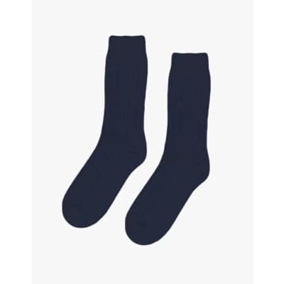 Shop Colorful Standard Merino Wool Blend Sock In Blue