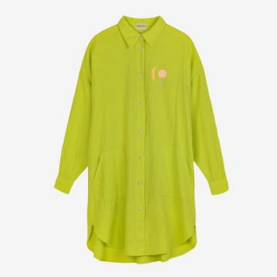 Shop Bobo Choses Lime Shirt Dress In Green