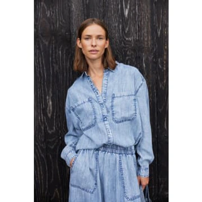 Shop Project Aj117 - Helly Soft Denim Blouse In Blue