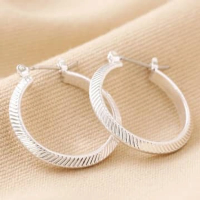Shop Lisa Angel Herringbone Hoop Earrings Silver In Metallic