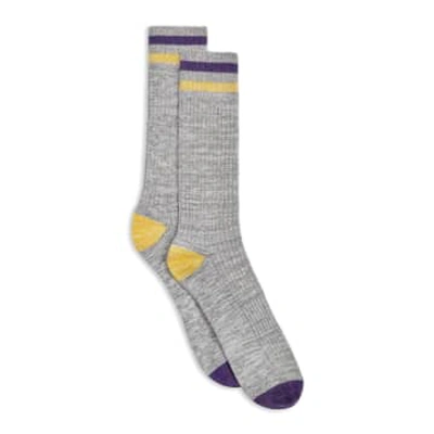 Shop Burrows And Hare Varsity Sock In Grey