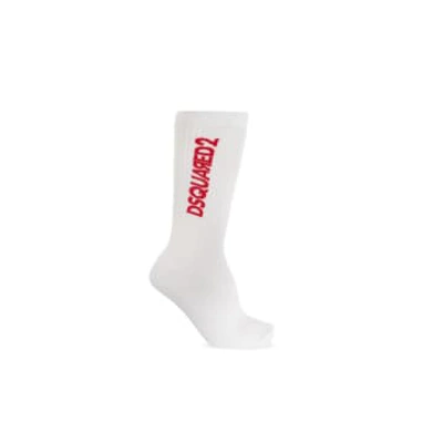 Shop Dsquared2 Socks For Man Dfv143020 White/red