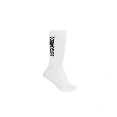 Shop Dsquared2 Socks For Man Dfv143020 White/bla