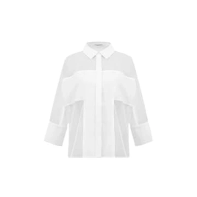 Shop Marram Trading Sheer Panelled Slitted Shirt