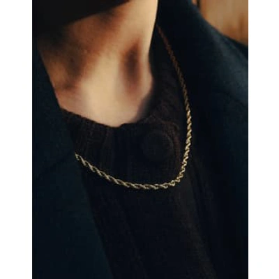 Shop Nordic Muse Rope Twist Chain Necklace In Gold