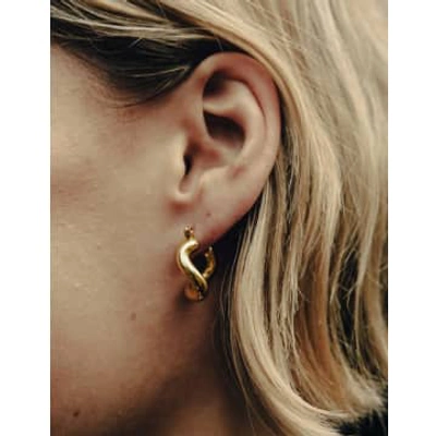 Shop Nordic Muse Fluid Hoop Earrings In Gold