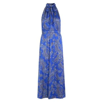 Shop Dea Kudibal Natti Halterneck Silk Dress In Blue