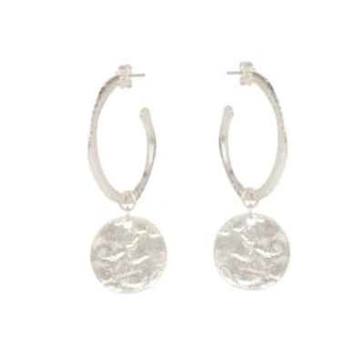 Shop Ashiana Esmeralda Hoop And Coin Earrings In Silver