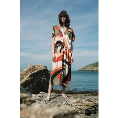 Shop Beaumont Organic Hali-paige Tencel Dress In Rockpool Print