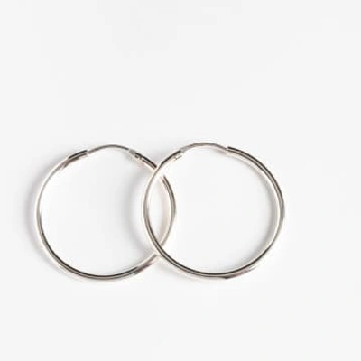 Shop Dlirio Medium Silver Aros Earrings In Metallic