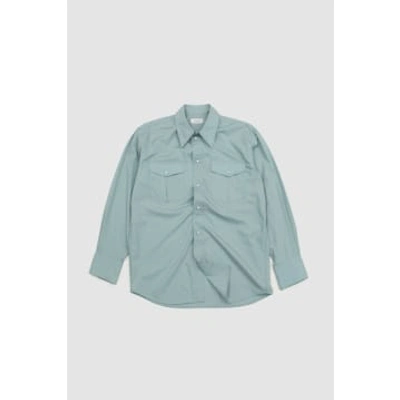 Shop Lemaire Western Shirt With Snaps Light Blue