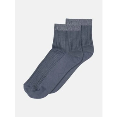 Shop Mp Denmark Darya Short Ankle Socks In Blue